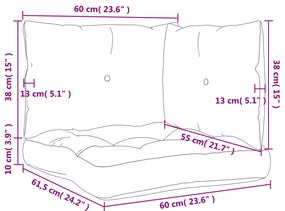 Almofadões de paletes 3 pcs tecido creme