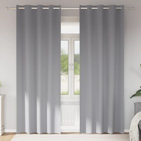 vidaXL Cortinas 2 pcs Cinzento-claro 260 x 140 cm Poliéster