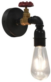 vidaXL Candeeiro de parede design torneira E27 preto