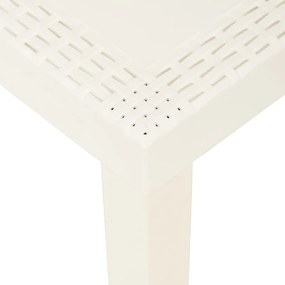 3 pcs conjunto lounge de jardim com almofadões plástico branco