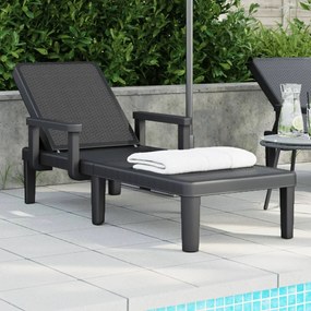 vidaXL Espreguiçadeira c/ 4 ajustes de altura 155,5x57x28 cm PP