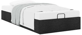 Estrutura de cama otomana sem colchão 80x200 cm tecido preto
