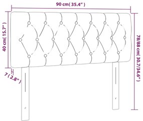 Cabeceira de cama c/ luzes LED veludo 90x7x78/88 cm preto