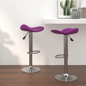 vidaXL Bancos de bar 2 pcs aço cromado e couro artificial roxo