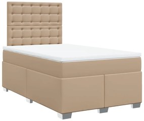 Cama com molas/colchão 120x200 cm couro artificial cappuccino