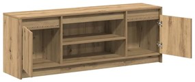 Armário de TV com LED em Carvalho Artesanal 139,5x34x50 cm, Feito de M
