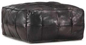 vidaXL Pufe 60x60x30 cm couro de cabra genuíno preto