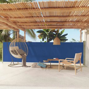 vidaXL Toldo lateral retrátil para pátio 140x600 cm azul