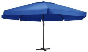 Guarda-sol de jardim com poste alumínio 500 cm azul-ciano