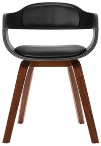 Cadeira de jantar madeira curvada e couro artificial