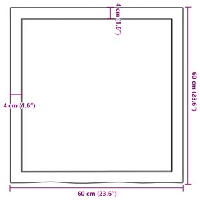 Prateleira de parede 60x60x(2-6) cm carvalho tratado castanho