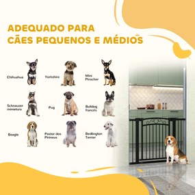 Barreira de Segurança para Cães Extensível 76-102 cm Barreira para Animais de Estimação com 2 Extensões Preto