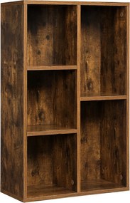 Estante com 5 compartimentos 50 x 24 x 80 cm Castanho vintage
