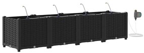 Jardineiras de Jardim 1 pc Preto 160 x 40 x 37.5 cm Plástico