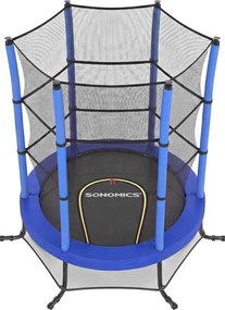 Trampolim infantil, trampolim de jardim de 174 cm com rede de segurança, Azul