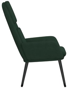 Cadeira de descanso tecido verde-escuro