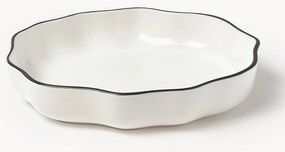 Pratos de massa em porcelana com rebordo ondulado Bia, 4 uni.
