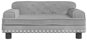 Cama para cães 70x45x30 cm veludo cinzento-claro