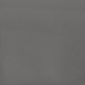 Cama box spring c/ colchão/LED 120x190cm couro artificial cinza