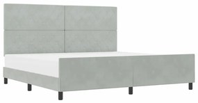 Cama vidaXL Cinza Claro 200x200 cm Veludo