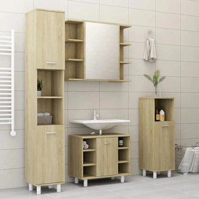 vidaXL 4 pcs conj. móveis casa de banho contrapl. cor carvalho sonoma