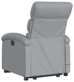 Poltrona elétrica reclinável massagens tecido cinzento-claro