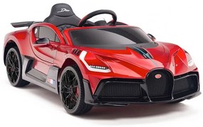 Bugatti Divo Carro elétrico para crianças 12v, módulo de música, assento de couro, pneus de borracha EVA