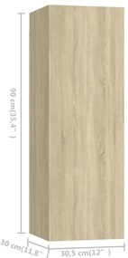 Conjunto móveis de TV 8 pcs madeira processada carvalho sonoma