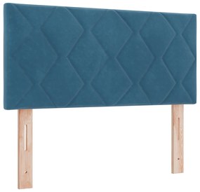 Cama Box com Colchão vidaXL Azul Escuro Pequeno Dobrável Veludo