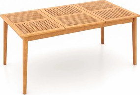 Mesa de jantar jardim para 6 pessoas 170 x 90 x 75,5 cm Madeira de acácia com orifício para guarda-sol de 5 cm Natural