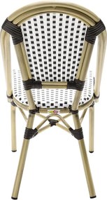 Conjunto de 4 Cadeiras de Jardim – CANNES – Alumínio e Ratán Branco e