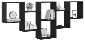 Prateleira de parede 159x18x66 cm deriv. madeira carvalho preto