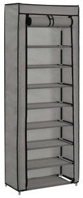 vidaXL Sapateira com cobertura 57x29x162 cm tecido cinzento