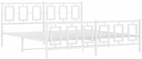 Estrutura de cama com cabeceira e pés 183x213 cm metal branco