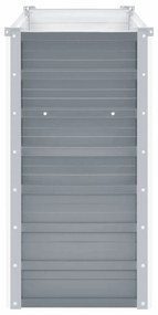 Canteiro elevado de jardim aço galvanizado 160x40x77cm cinzento