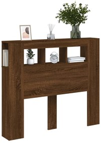Cabeceira c/ LEDs 120x18,5x103,5 cm carvalho castanho