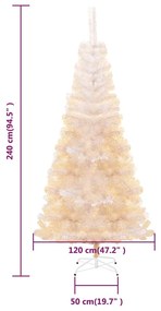 Árvore Natal artificial + pontas iridescentes 240 cm PVC branco