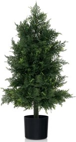 Árvore Artificial de Cedro 80 cm Árvore de Pinheiro Falso com Vaso de Plástico e Folhas Resistentes Planta Decorativa para Interiores Verde