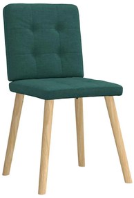 Cadeiras de jantar 4 pcs tecido verde escuro