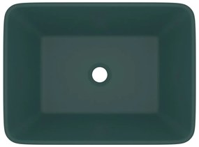 Lavatório luxuoso 41x30x12 cm cerâmica verde-escuro mate