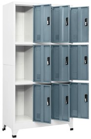 Cacifo aço 90x45x180 cm cinza-claro e cinza-escuro