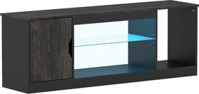 Móvel de TV, 148 x 35 x 52,5 cm, Iluminação LED Multicolor, Preto