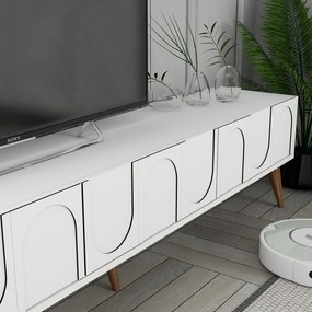 Unidade TV Lyon – Branco e Nogueira – 180x44x35 cm