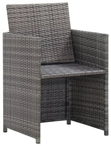 13 pcs conjunto jantar exterior c/ almofadões vime PE antracite