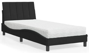 vidaXL Cama com colchão 80x200 cm veludo preto