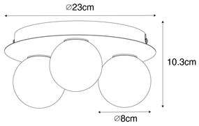 Moderna luminária de teto para banheiro em aço 3 luzes - Cederic Moderno