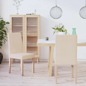 vidaXL Cadeiras de jantar 2 pcs tecido cor creme