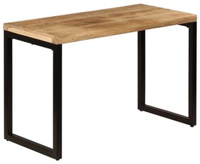 vidaXL Mesa de jantar 115x55x76 cm madeira de mangueira maciça e aço