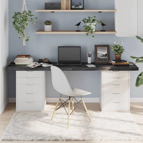 3156463 vidaXL Tampo de mesa 200x60x6 cm carvalho tratado cinza-escuro