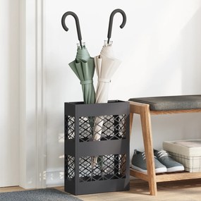 vidaXL Suporte de Guarda-chuva Preto - 28x12x41 cm em Aço
